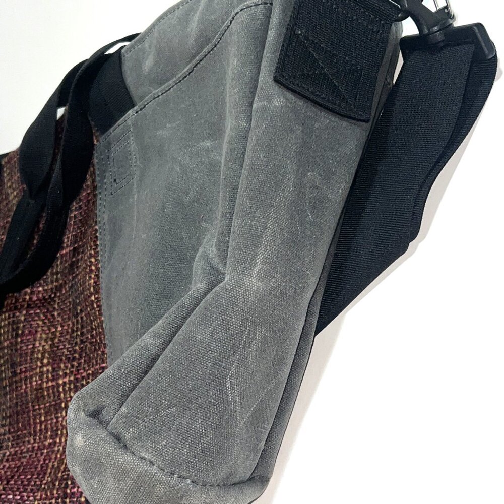 Timbuk2 Gray Canvas Tweed Colorblock M Messenger Tote Crossbody Travel Adj Bag - Picture 4 of 15